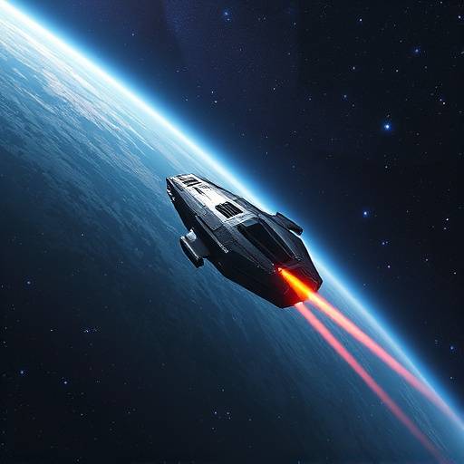 SF映画『星間漂流』のキービジュアル。宇宙空間を漂う宇宙船と、遠くに輝く銀河。